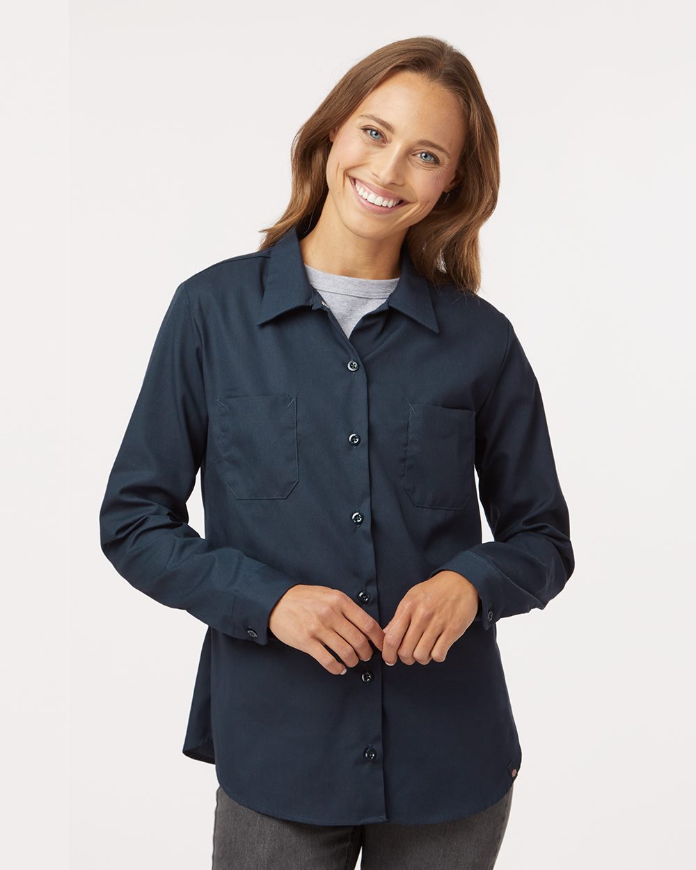 Dickies L5350-US Dickies L5350 - Women's Long Sleeve Industrial Work Shirt pour impression personnalisée à Montréal