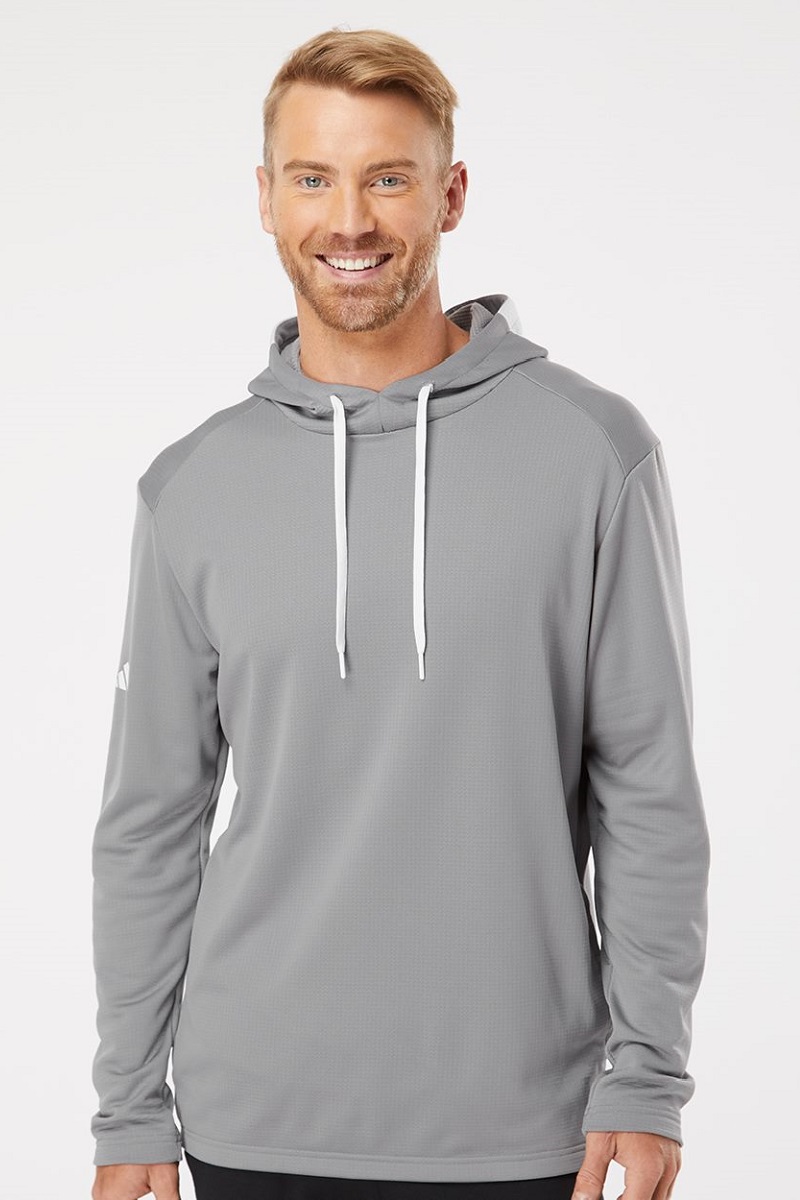 Adidas A530 Adidas A530 - Textured Mixed Media Hooded Sweatshirt pour impression personnalisée à Montréal