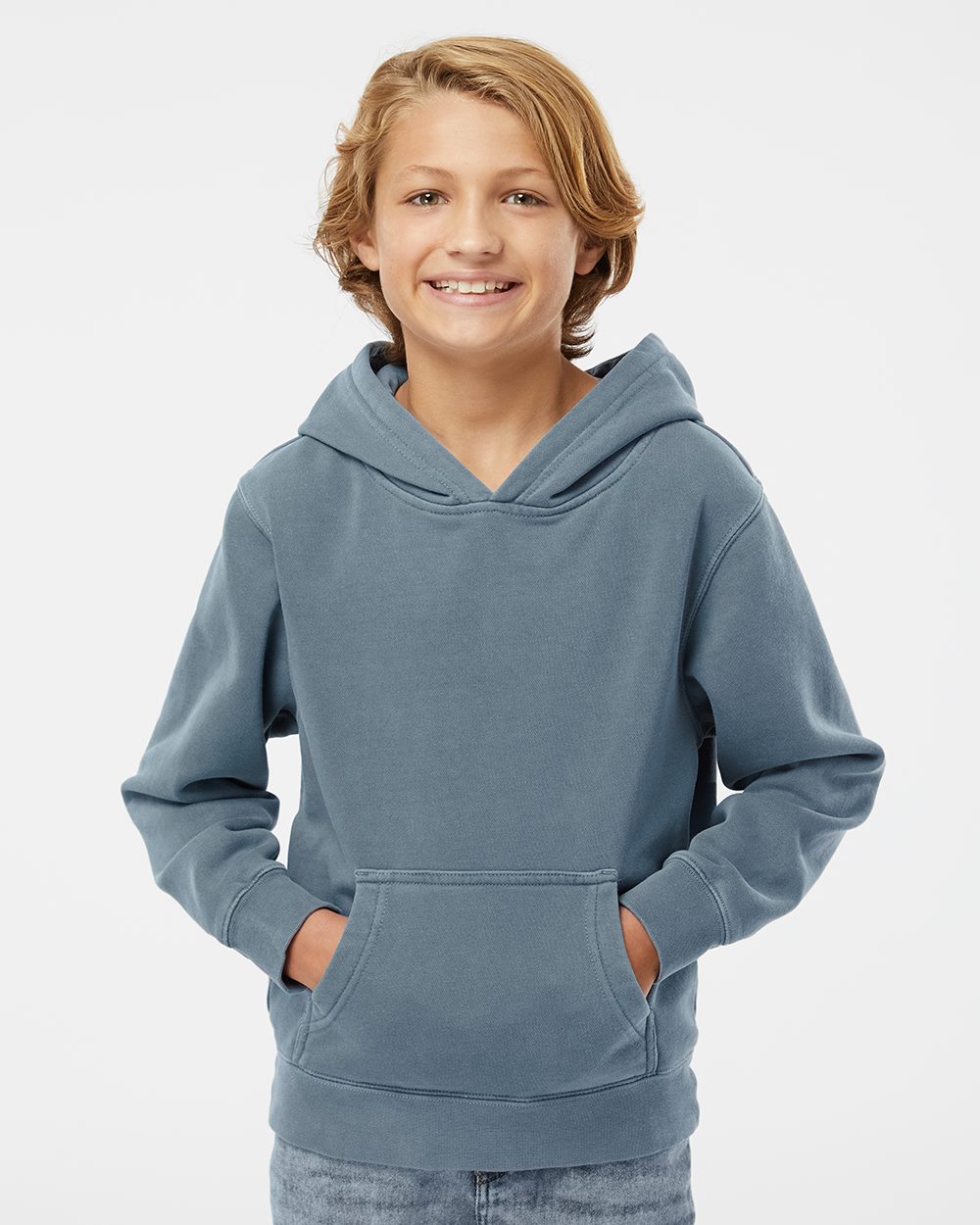 Independent Trading Co. PRM1500Y-US Independent Trading Co. PRM1500Y - Youth Midweight Pigment-Dyed Hooded Sweatshirt pour impression personnalisée à Montréal