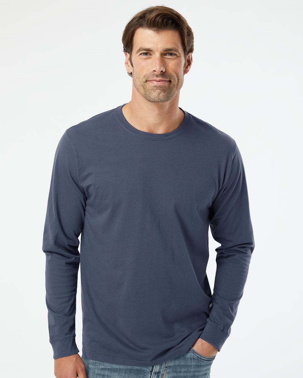 SoftShirts 420-US SoftShirts 420 - Unisex Organic Long Sleeve T-Shirt for custom printing in Montreal