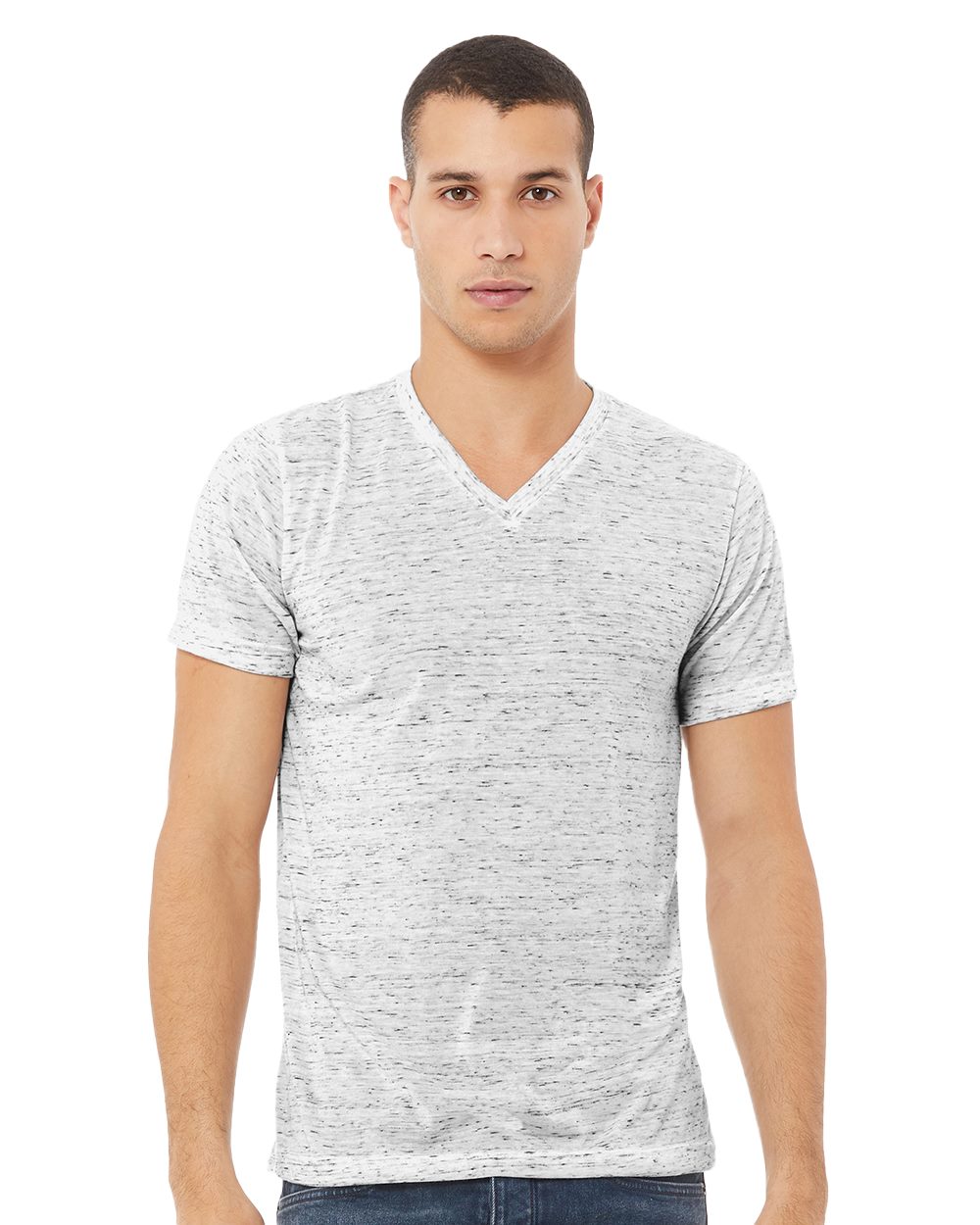BELLA + CANVAS 3655-US BELLA + CANVAS 3655 - Textured Jersey V-Neck Tee pour impression personnalisée à Montréal