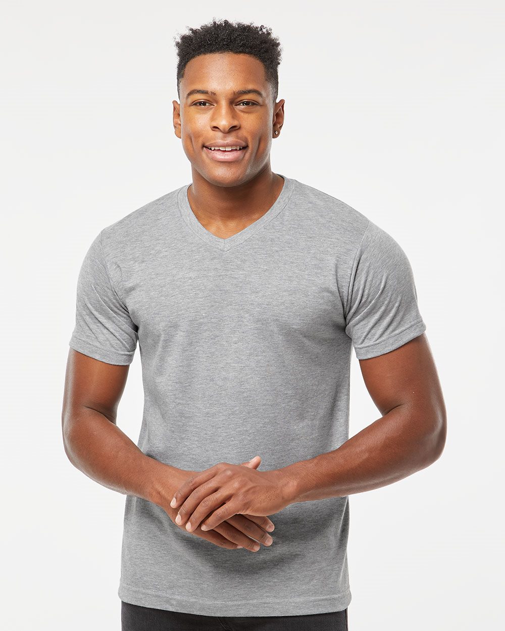 Tultex 207-US Tultex 207 - Unisex Poly-Rich V-Neck T-Shirt for custom printing in Montreal