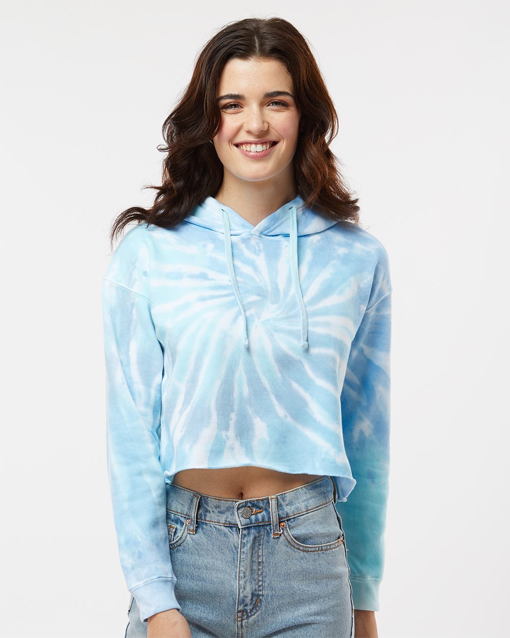 Colortone 8333-US Colortone 8333 - Women's Tie-Dyed Crop Hooded Sweatshirt for custom printing in Montreal
