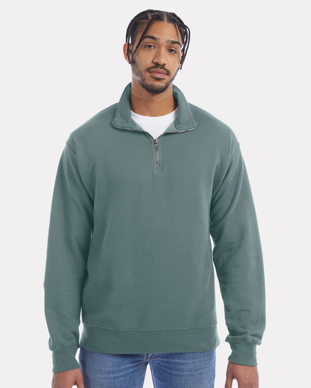 ComfortWash by Hanes GDH425-US ComfortWash by Hanes GDH425 - Unisex Garment-Dyed Quarter-Zip Sweatshirt pour impression personnalisée à Montréal