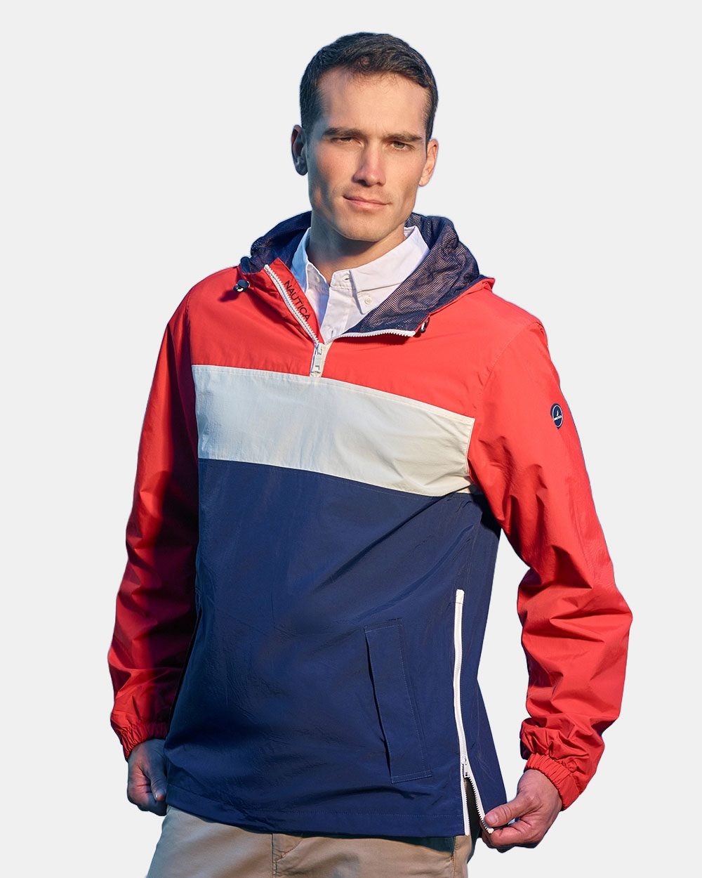 Nautica N17174-US Nautica N17174 - Unisex Windward Anorak Hooded Quarter-Zip Jacket for custom printing in Montreal