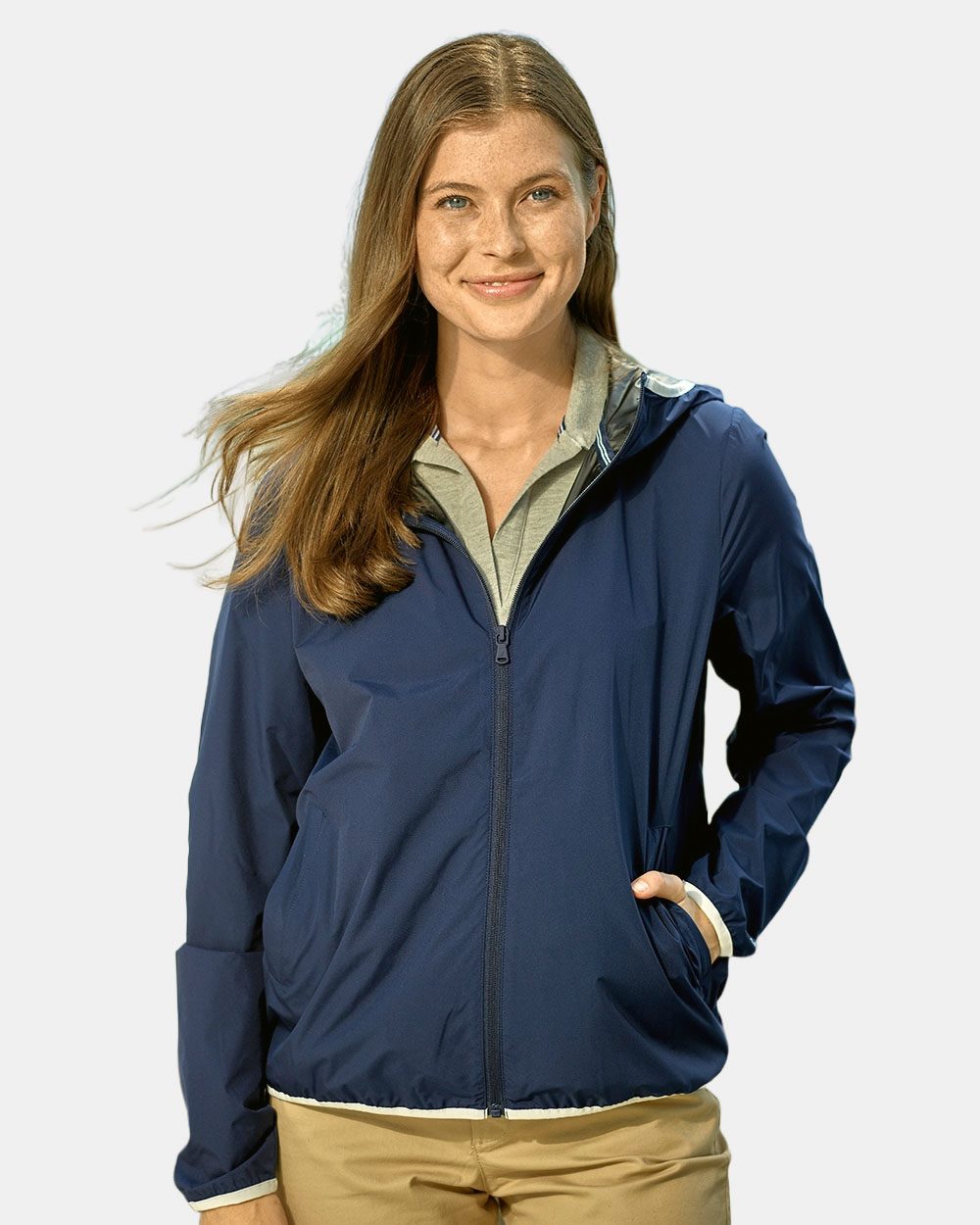 Nautica N17927-US Nautica N17927 - Women's Stillwater Hooded Windbreaker pour impression personnalisée à Montréal