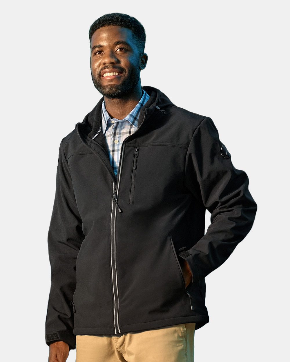 Nautica N17789-US Nautica N17789 - Men's Wavestorm Hooded Soft Shell Jacket pour impression personnalisée à Montréal