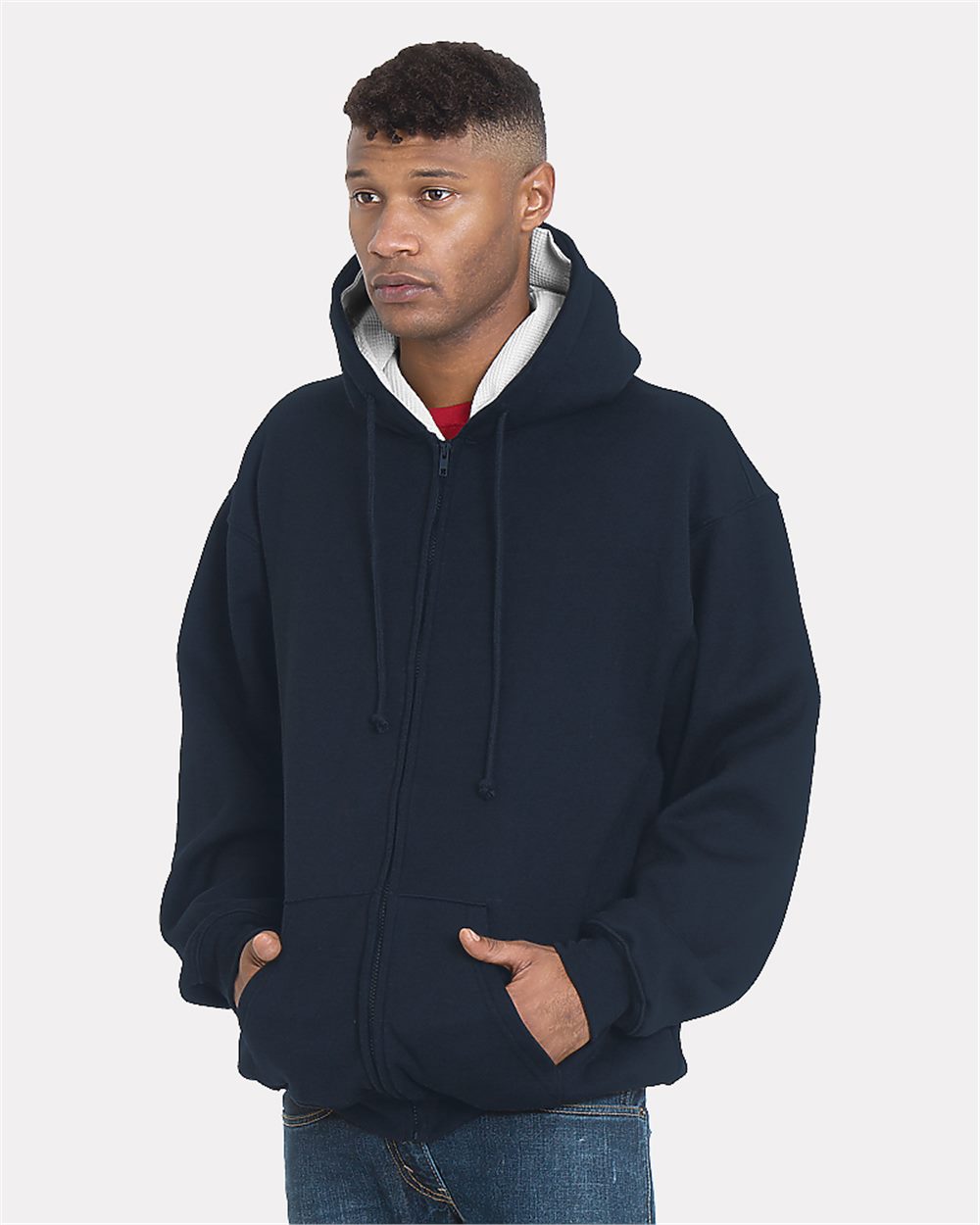 Bayside 940-US Bayside 940 - Unisex USA-Made Super Heavy Thermal Lined Full-Zip Hooded Sweatshirt for custom printing in Montreal