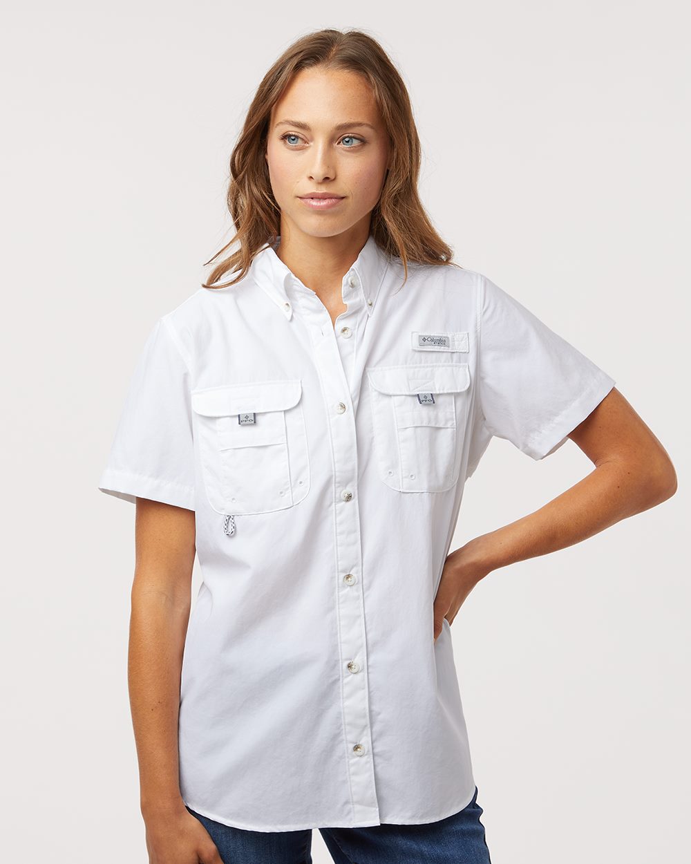 Columbia 212473-US Columbia 212473 - Women's PFG Bahama™ Short Sleeve Shirt for custom printing in Montreal