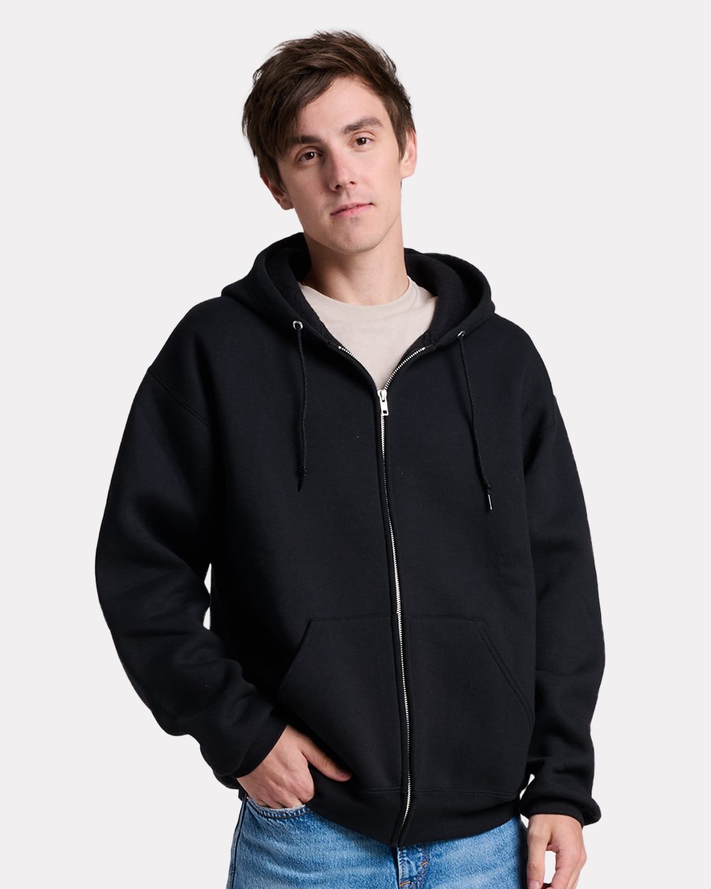 JERZEES Z12MR-US JERZEES Z12MR - Rugged Full-Zip Hooded Sweatshirt pour impression personnalisée à Montréal