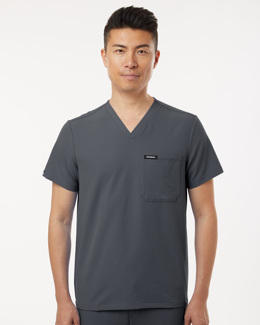 Jaanuu M10001-US Jaanuu M10001 - Men's Holmes Everyday 1-Pocket Scrub V-Neck Top for custom printing in Montreal