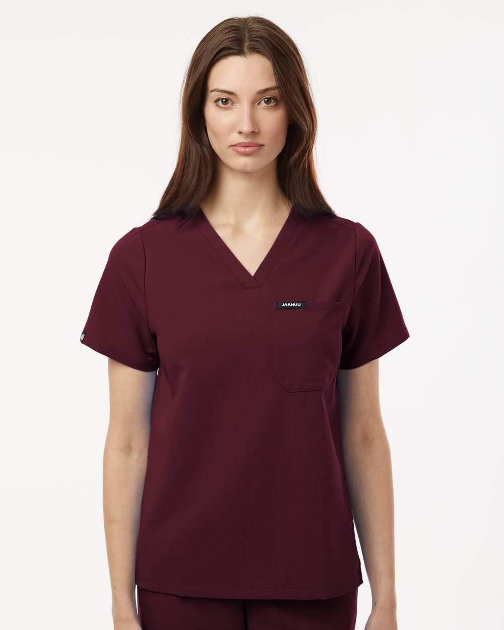 Jaanuu W10001-US Jaanuu W10001 - Women's Rhena Essential 1-Pocket Scrub V-Neck Top pour impression personnalisée à Montréal