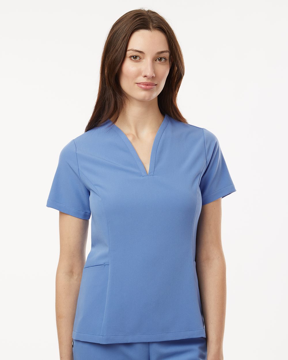 Jaanuu W10003-US Jaanuu W10003 - Women's Calix Fit & Flare Scrub V-Neck Top for custom printing in Montreal