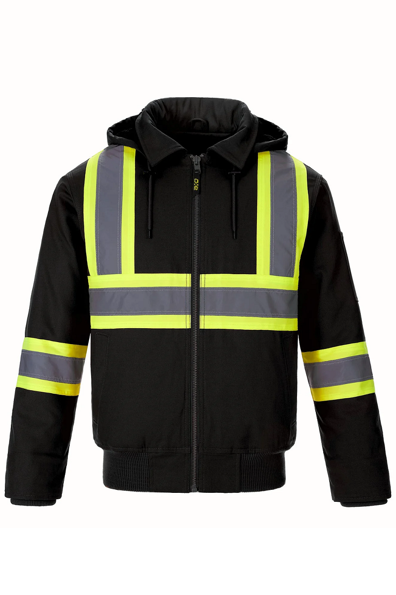 CX2 L01290 CX2 Hi-Vis L01290 - International - Cotton Canvas Hi-Vis Bomber Jacket with Detachable Hood for custom printing in Montreal