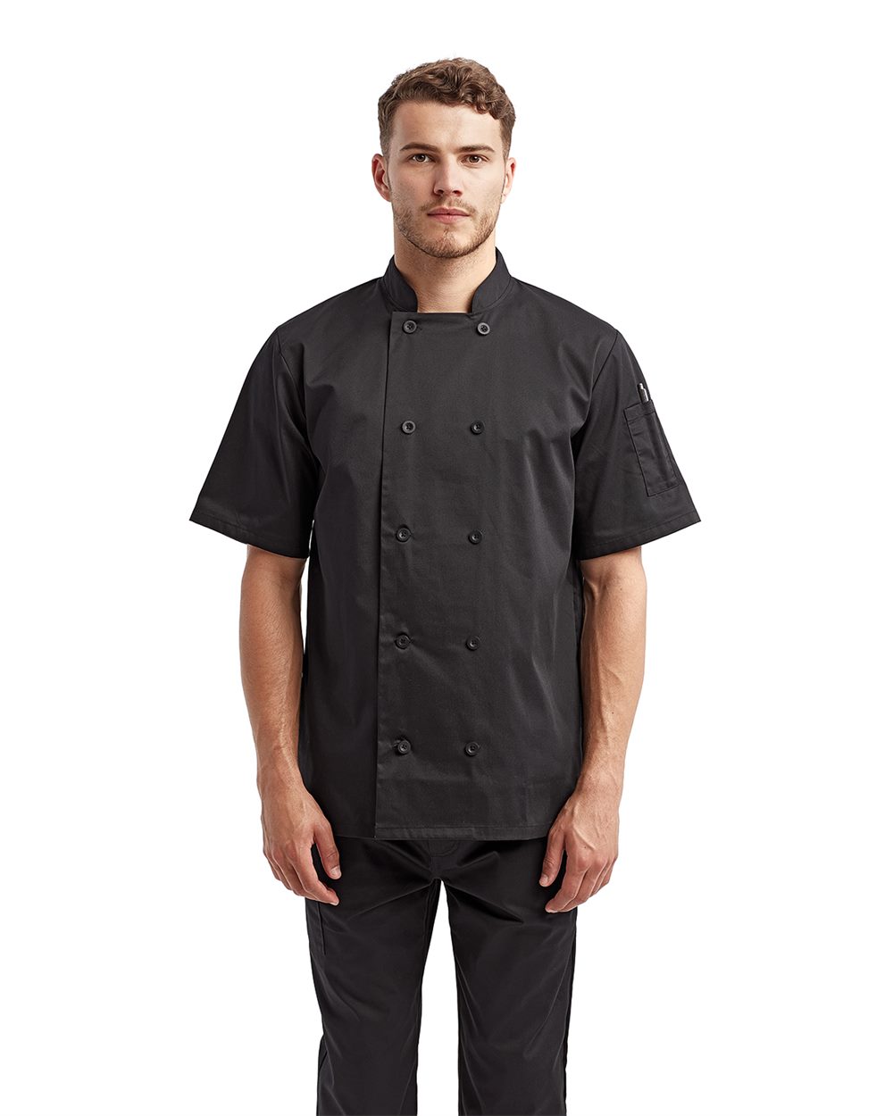 Artisan Collection by Reprime RP656-US Artisan Collection by Reprime RP656 - Unisex Short Sleeve Recycled Chef Coat pour impression personnalisée à Montréal