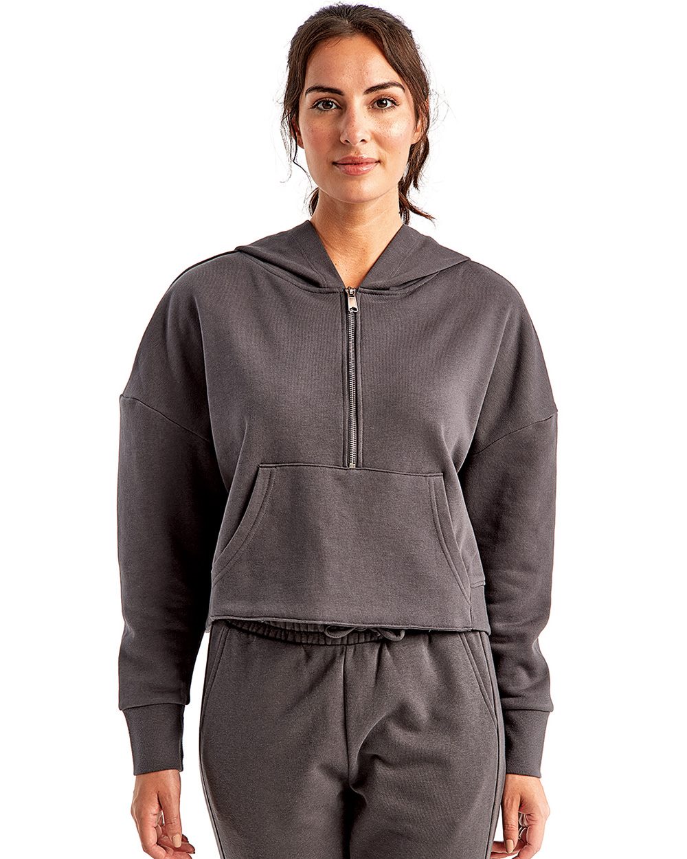 TriDri TD077-US TriDri TD077 - Women's Alice Half-Zip Hooded Sweatshirt pour impression personnalisée à Montréal