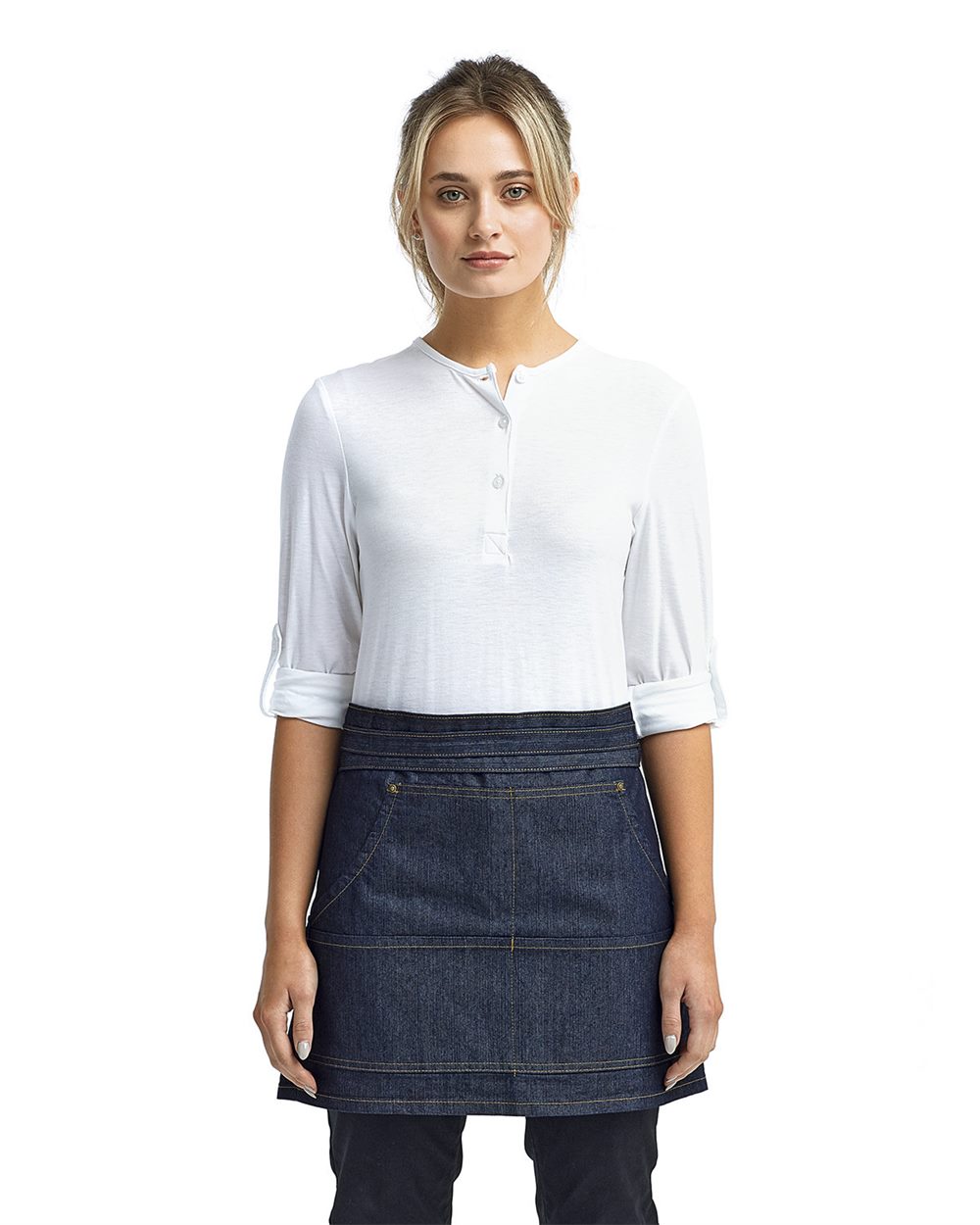 Artisan Collection by Reprime RP125-US Artisan Collection by Reprime RP125 - Jeans Stitch Denim Waist Apron pour impression personnalisée à Montréal
