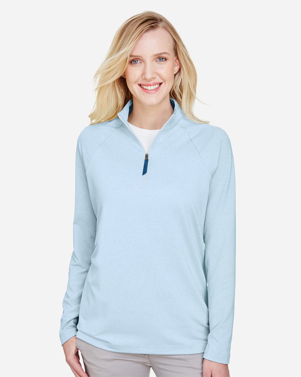 Devon & Jones DG480W-US Devon & Jones DG480W - Women's CrownLux Performance® Clubhouse Micro-Stripe Quarter-Zip Pullover pour impression personnalisée à Montréal