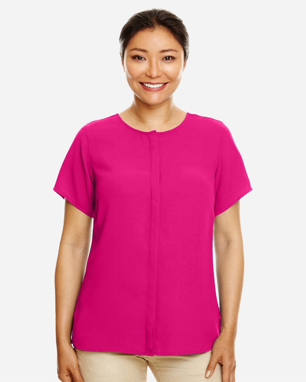 Devon & Jones DP612W-US Devon & Jones DP612W - Women's Perfect Fit™ Crepe Blouse pour impression personnalisée à Montréal