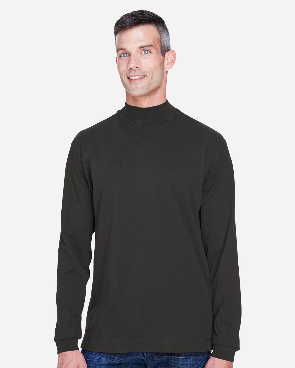 Devon & Jones D420-US Devon & Jones D420 - Unisex Sueded Jersey Mock Neck T-Shirt for custom printing in Montreal