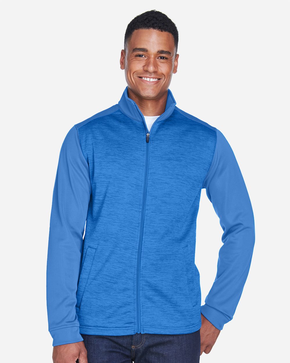 Devon & Jones DG796-US Devon & Jones DG796 - Men's Newbury Colorblock Mélange Fleece Full-Zip jacket pour impression personnalisée à Montréal