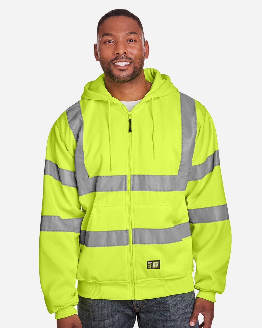 Berne Apparel HVF021-US Berne Apparel HVF021 - Men's Berne Hi-Vis Class 3 Lined Hooded Sweatshirt for custom printing in Montreal