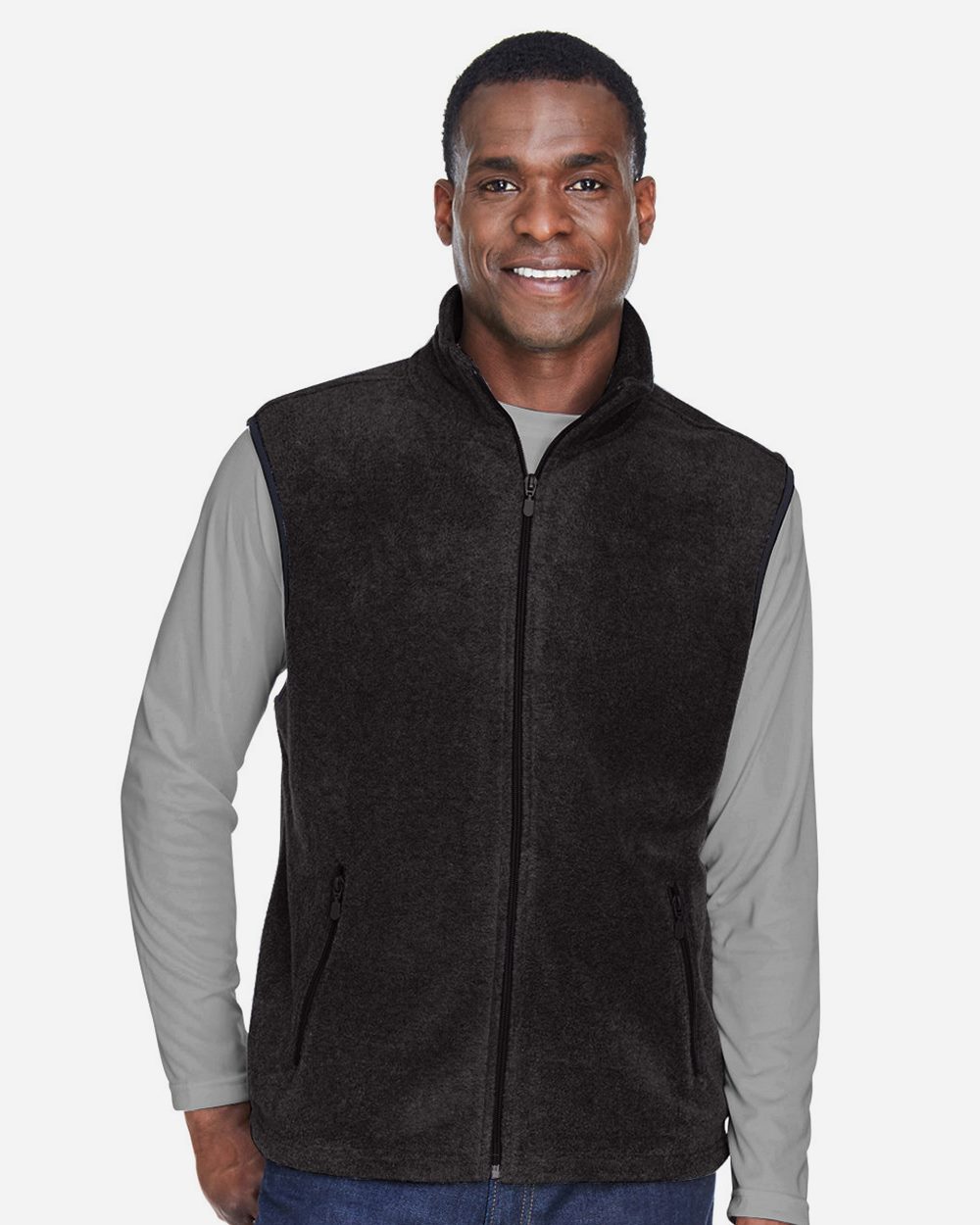 Harriton M985-US Harriton M985 - Unisex Fleece Full-Zip Vest for custom printing in Montreal