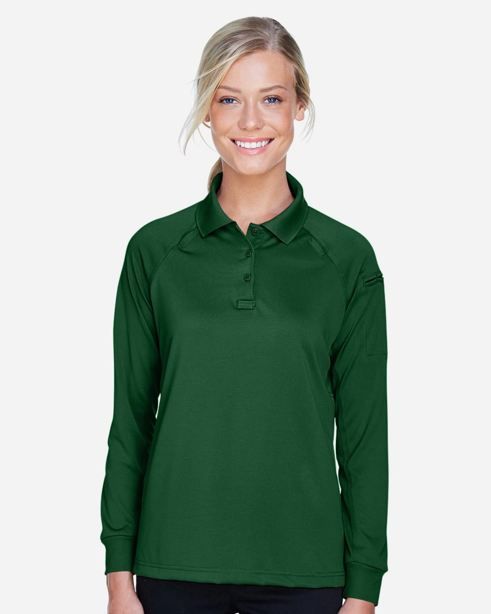 Harriton M211LW-US Harriton M211LW - Women's Advantage Long Sleeve Tactical Polo for custom printing in Montreal