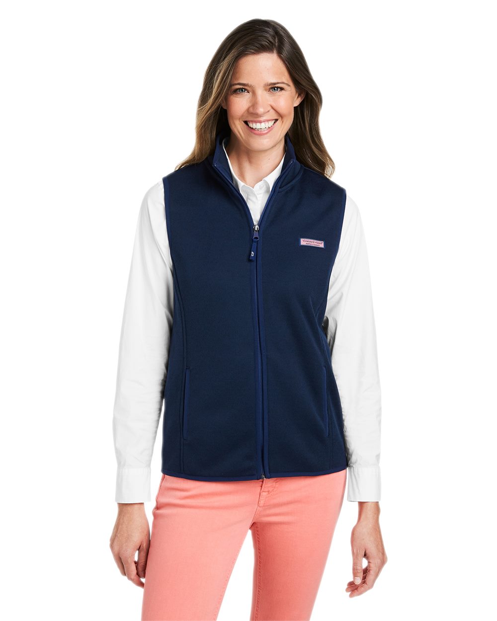 vineyard vines O001411-US vineyard vines O001411 - Women's Mountain Sweater Fleece Vest for custom printing in Montreal
