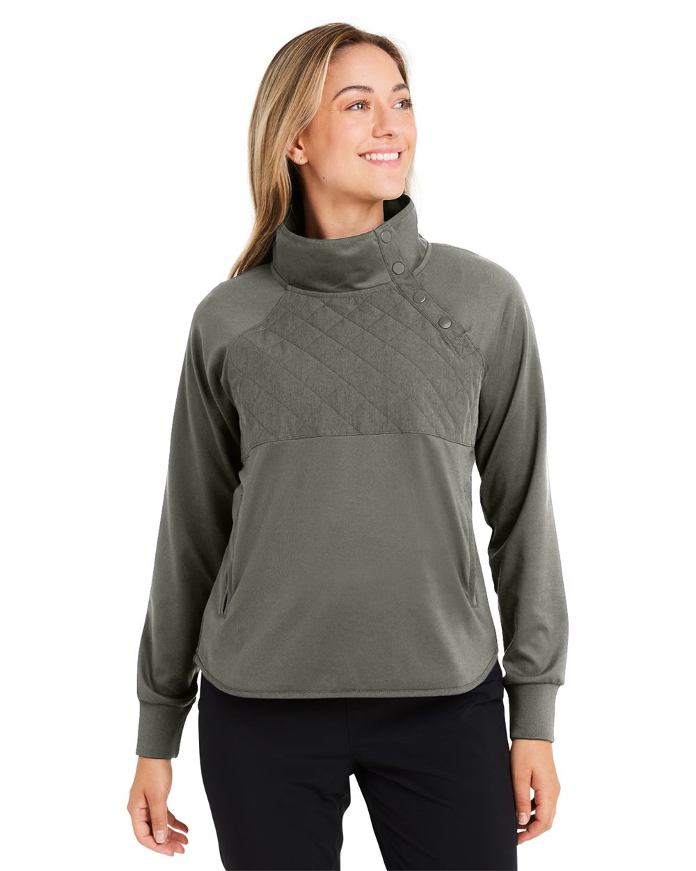 Swannies SWE400L-US Swannies SWE400L - Women's Ellis Snap Neck Pullover for custom printing in Montreal