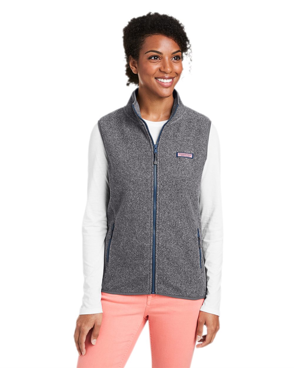 vineyard vines O001412-US vineyard vines O001412 - Women's Harbor Fleece Vest for custom printing in Montreal