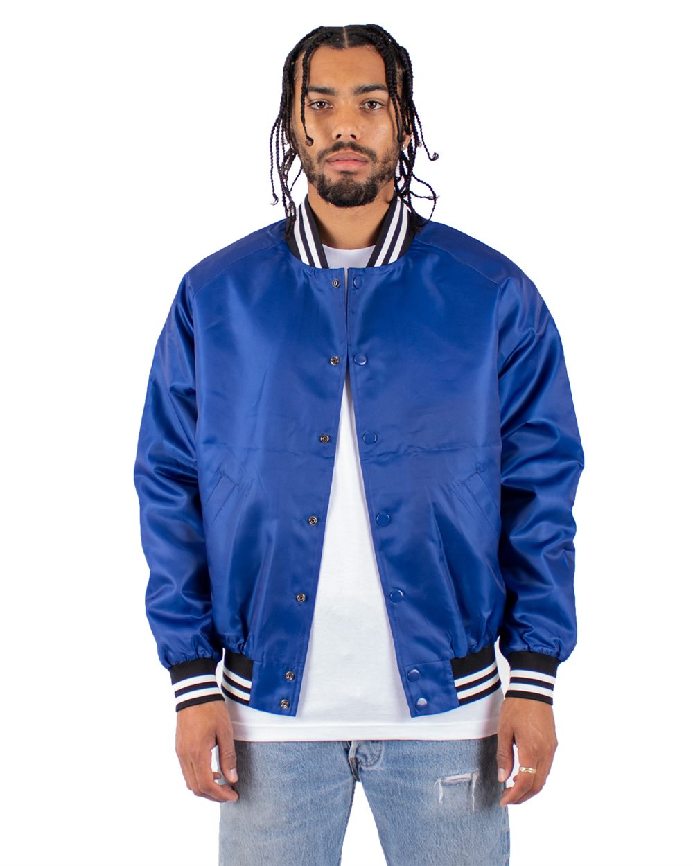 Shaka Wear SHVBJ-US Shaka Wear SHVBJ - Men's Varsity Bomber Jacket pour impression personnalisée à Montréal