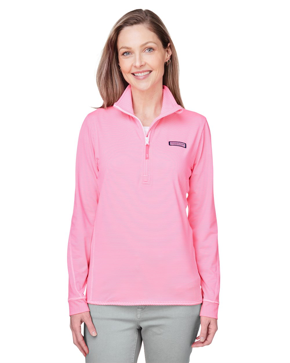 vineyard vines K002521-US vineyard vines K002521 - Women's Microstripe Sankaty Half-Zip Pullover for custom printing in Montreal