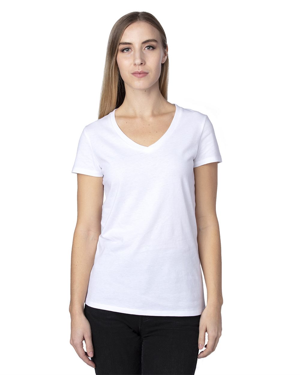 Threadfast Apparel 200RV-US Threadfast Apparel 200RV - Women's Ultimate CVC V-Neck T-Shirt for custom printing in Montreal