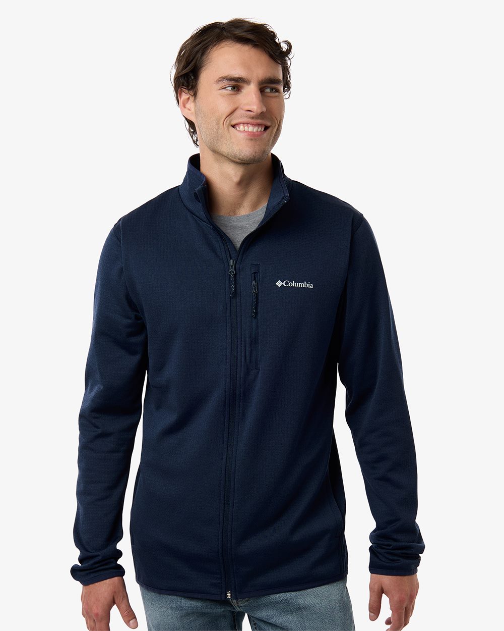Columbia 213684-US Columbia 213684 - Men's Essential Hikeâ„¢ Grid Fleece Full-Zip for custom printing in Montreal