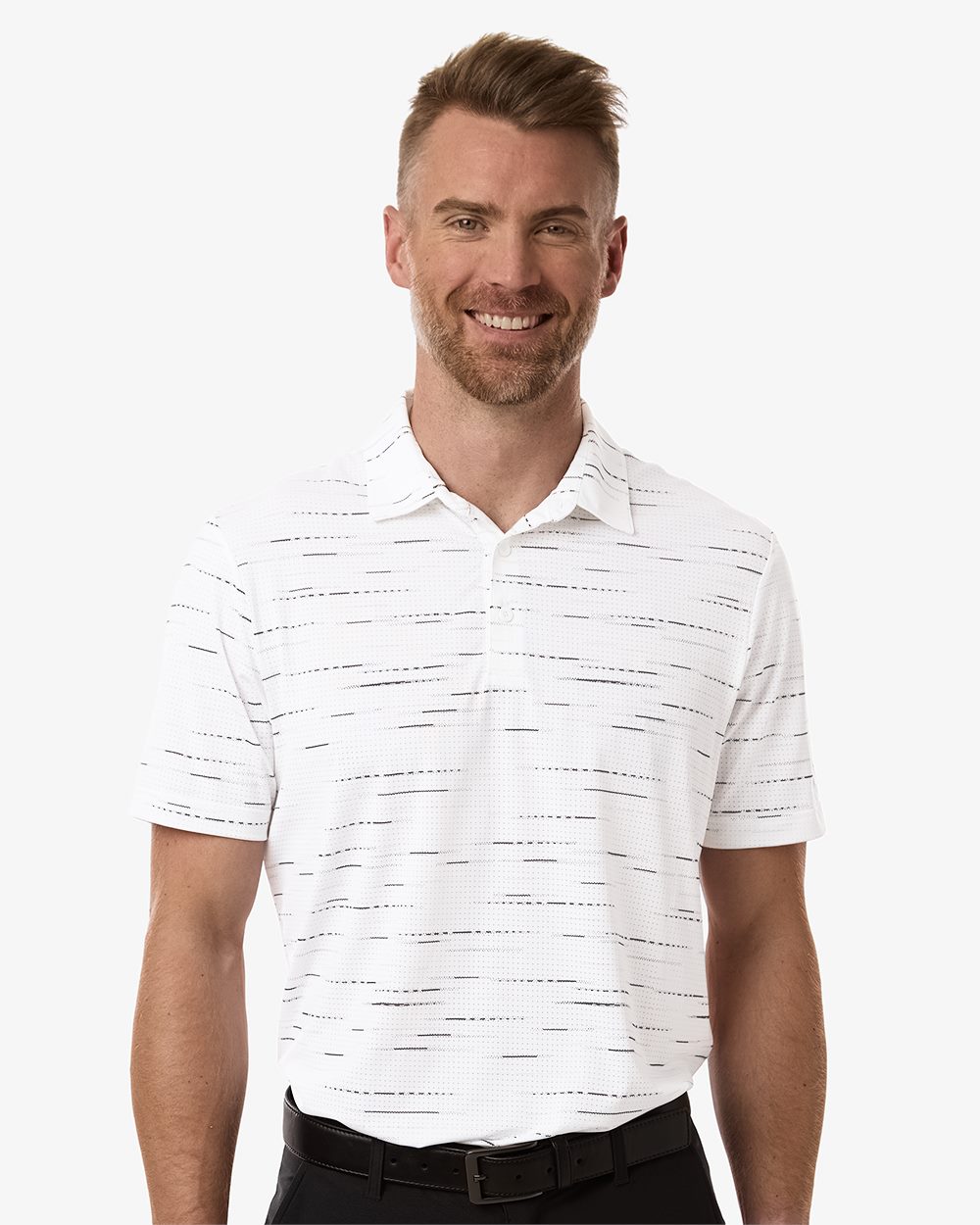 Adidas A2015-US Adidas A2015 - Men's Ultimate365 Mesh Glimmer Print Polo pour impression personnalisée à Montréal