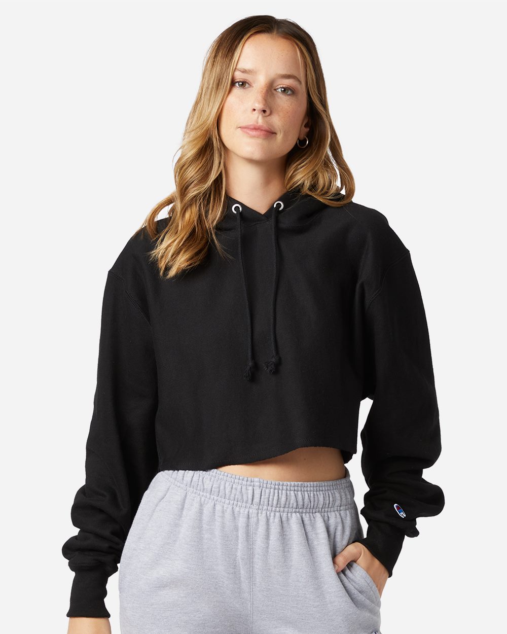 Champion RW01W-US Champion RW01W - Women's Reverse Weave® Hooded Cropped Sweatshirt pour impression personnalisée à Montréal