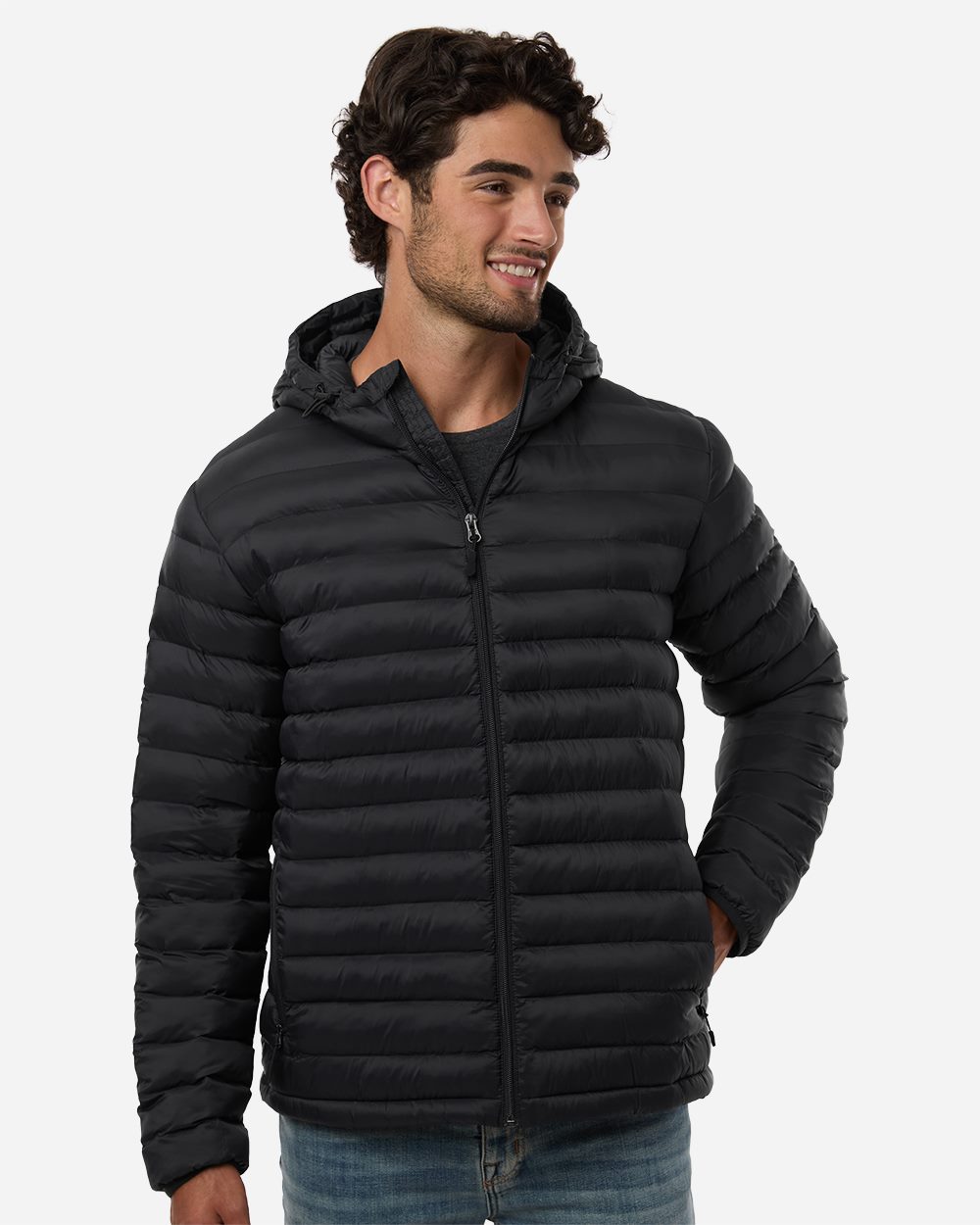 Weatherproof 26715-US Weatherproof 26715 - Men's Lightweight Poly-filled Hooded Puffer Jacket pour impression personnalisée à Montréal