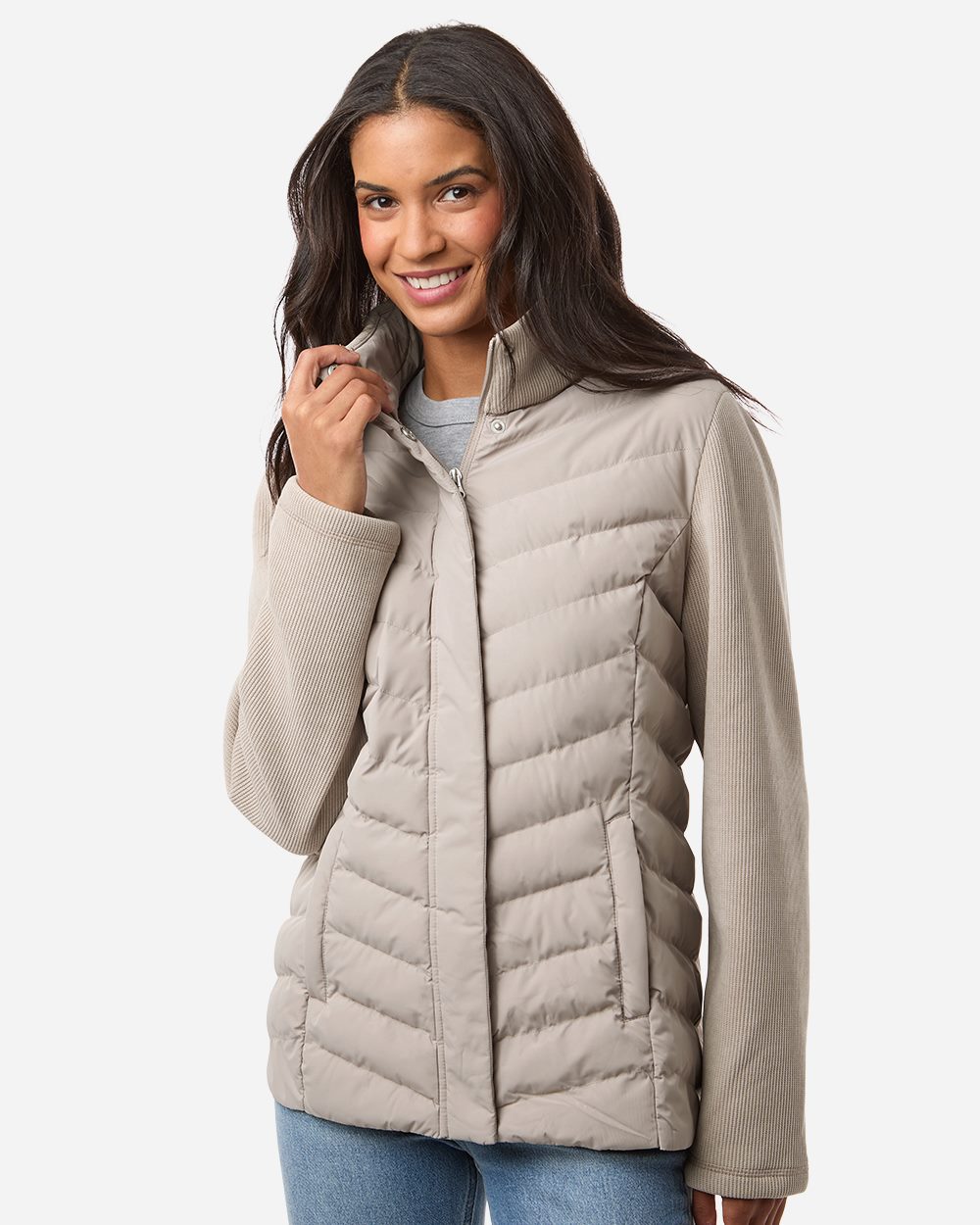 Weatherproof W26719-US Weatherproof W26719 - Women's Mixed Media Chevron Jacket pour impression personnalisée à Montréal