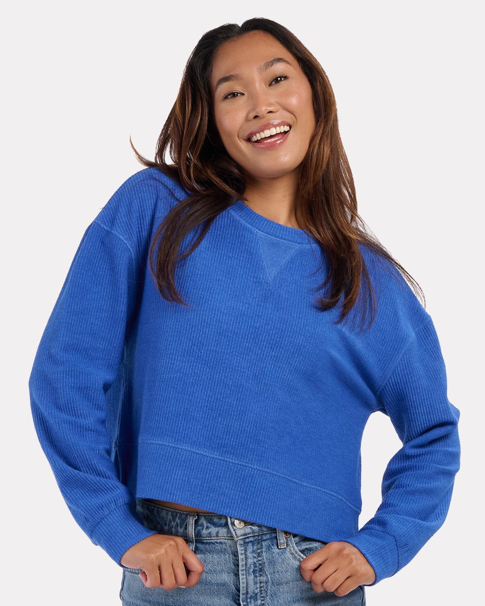 Boxercraft BW5102-US Boxercraft BW5102 - Women's Ribbed Knit Cropped Boxy Crew pour impression personnalisée à Montréal