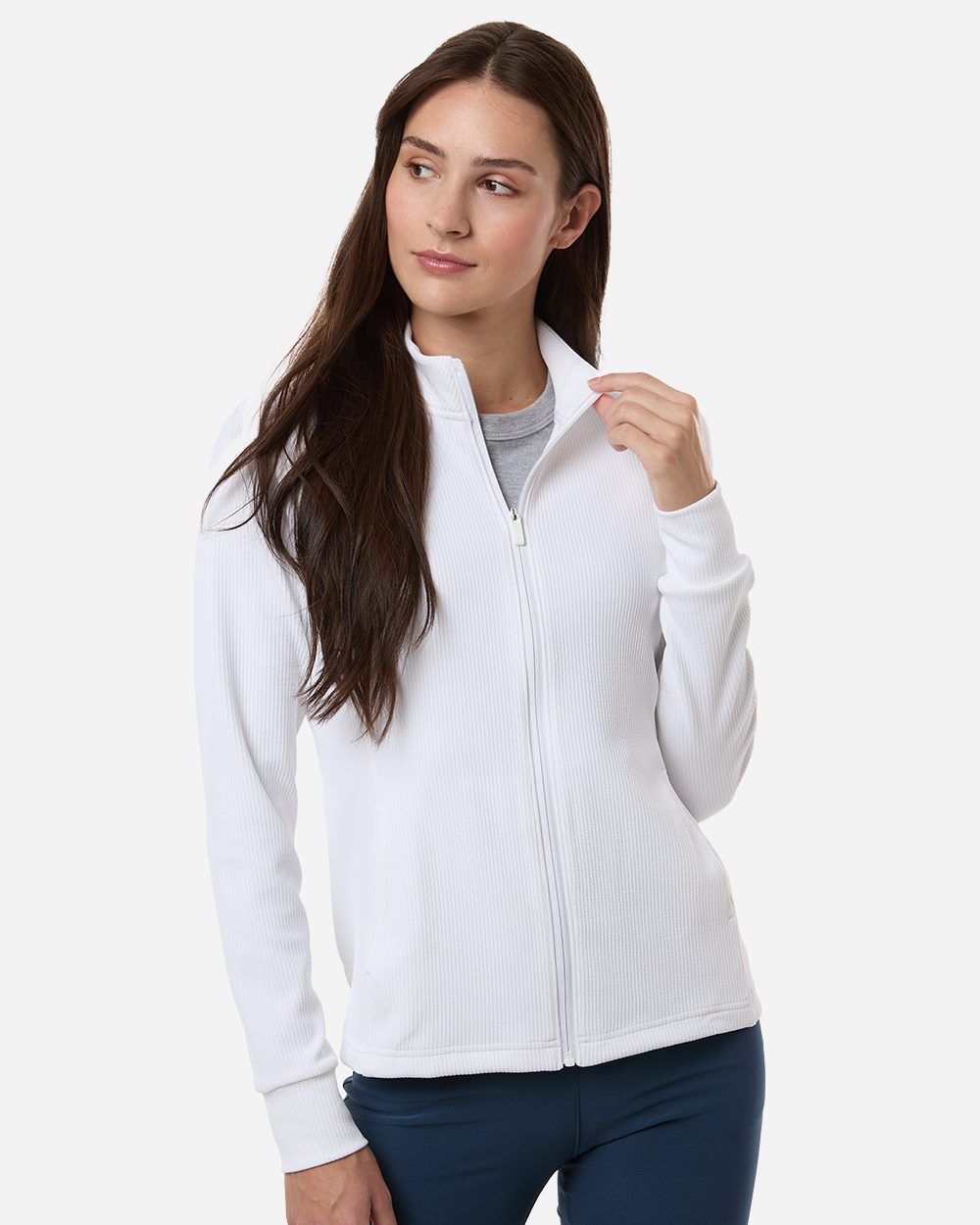 Adidas A1015-US Adidas A1015 - Women's Performance Textured Full-Zip Jacket for custom printing in Montreal