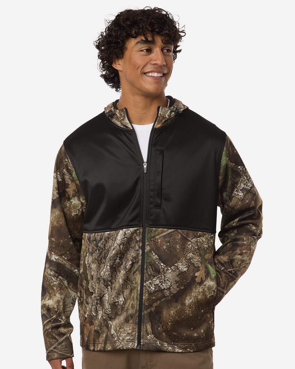 RealTree RT5204-US RealTree RT5204 - Unisex Realtree® Performance Colorblocked Full-Zip Hooded Sweatshirt for custom printing in Montreal