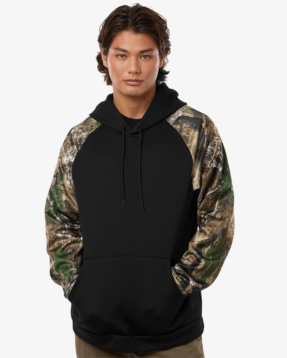 RealTree RT5305-US RealTree RT5305 - Unisex Realtree® Performance Colorblocked Hooded Sweatshirt for custom printing in Montreal
