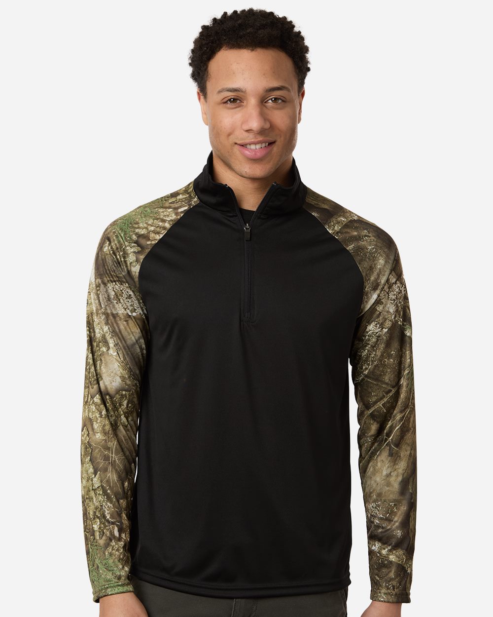 RealTree RT5703-US RealTree RT5703 - Unisex Realtree® Performance Colorblocked Quarter-Zip Pullover for custom printing in Montreal
