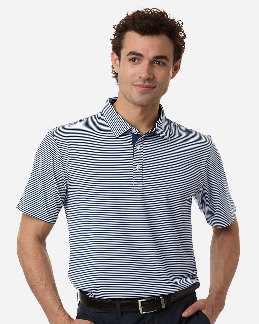 Swannies SW1110-US Swannies SW1110 - Men's Smith Striped Polo for custom printing in Montreal