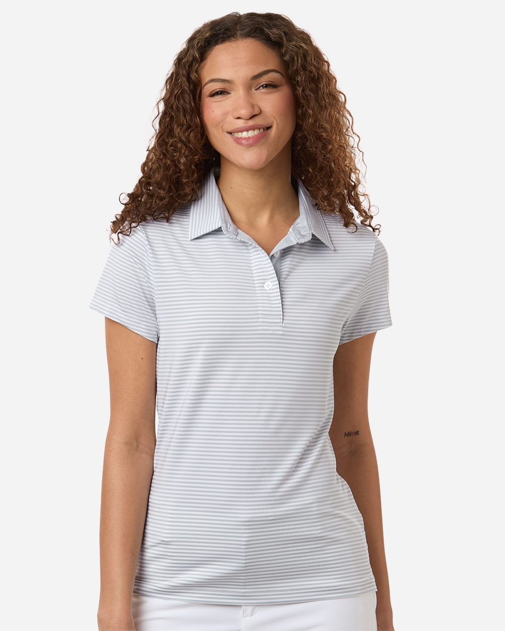 Swannies SW1110L-US Swannies SW1110L - Women's Kayla Striped Polo pour impression personnalisée à Montréal