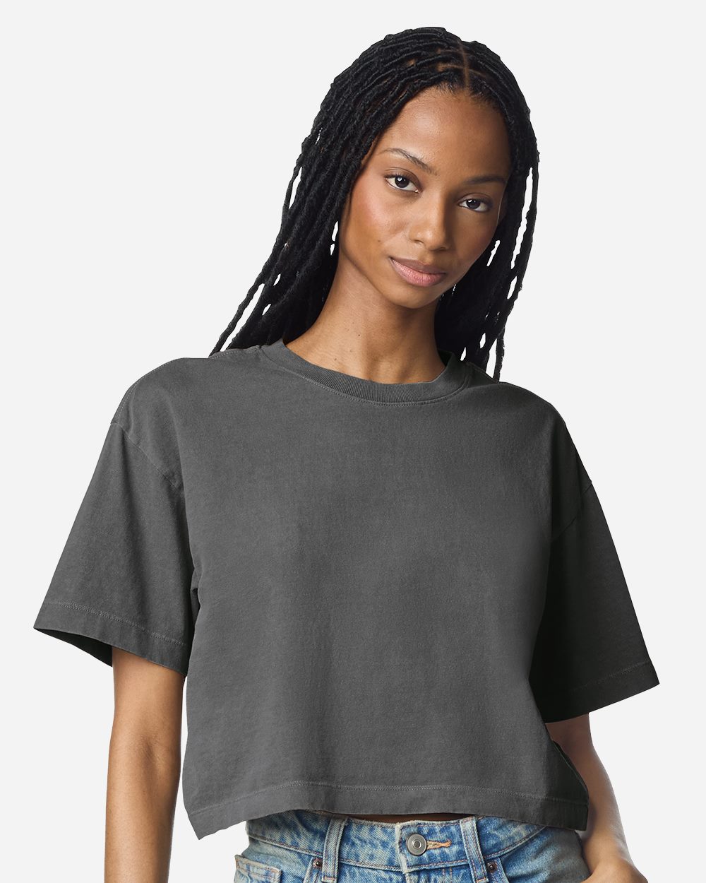 American Apparel 1302GD-US American Apparel 1302GD - Women's Garment-Dyed Heavyweight Cropped Tee pour impression personnalisée à Montréal