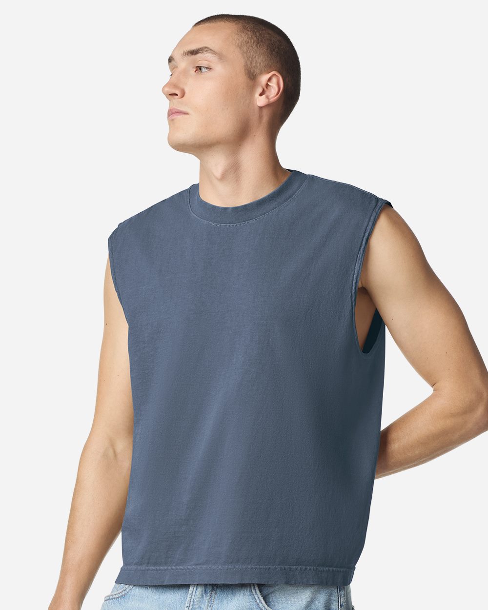 American Apparel 207GD-US American Apparel 207GD - Unisex Heavyweight Cotton Garment-Dyed Mid-Length Muscle Tee pour impression personnalisée à Montréal