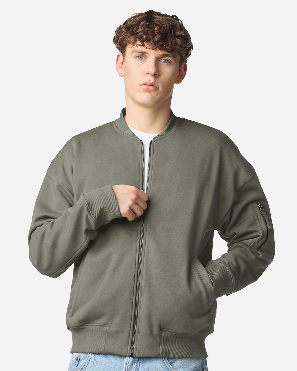 American Apparel FTJ77-US American Apparel FTJ77 - Unisex French Terry Bomber Jacket for custom printing in Montreal