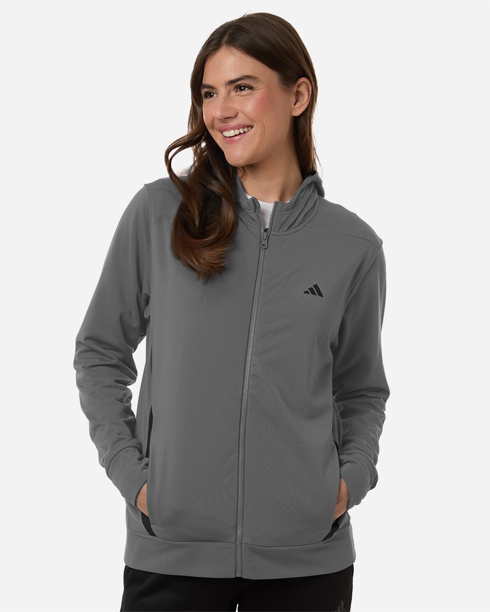 Adidas AT209-US Adidas AT209 - Women's Game & Go Fleece Full-Zip Hooded Sweatshirt for custom printing in Montreal
